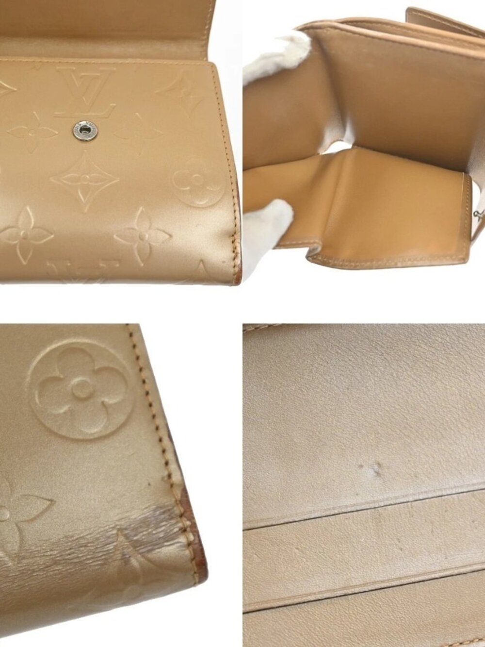 LOUIS VUITTON Porte Monnaie Billets Wallet Monogram Mat Gold BE M65117 67KD037 - Picture 8 of 16